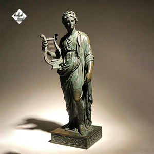 Statue de l'Apollon en bronze grandeur nature tenant une lyre, sculpture d'art classique décorative de haute qualité en métal pour jardin, personnalisable - Product Image 3