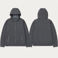 Veste coupe-vent à capuche pour femme 100% polyester style coréen, vêtement d'extérieur zippé pour femme, poches raglan zippées, manteau décontracté et sportif