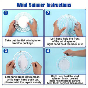 Carillon éolien décoratif suspendu en acier inoxydable, nouveau, coloré, rotatif 3D, pour <span class=keywords><strong>jardin</strong></span> - Product Image 6
