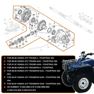 Diferencial trasero completo para 88-00 <span class=keywords><strong>Honda</strong></span> ATV TRX300 Fourtrax <span class=keywords><strong>300</strong></span> 4X4 41300-HC4-000 41300-HC5-970 41300-HM5-A10 41300-HM5-850 - Product Image 4