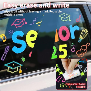 Stylo <span class=keywords><strong>marqueur</strong></span> lavable aux couleurs vives <span class=keywords><strong>marqueur</strong></span> de <span class=keywords><strong>craie</strong></span> liquide inodore non toxique pour écrire <span class=keywords><strong>sur</strong></span> le panneau d'affichage en verre de fenêtre de voiture - Product Image 4