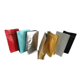 Impresión personalizada 100G 250g 500g 12oz 16oz 1lb 2lb Bloque vacío metálico Fondo plano <span class=keywords><strong>Bolsa</strong></span> de embalaje de granos de café con válvula y cremallera - Product Image 4