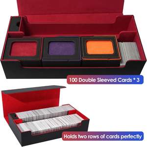 New Arrival PU Leather Finish Secure Card Deck Case Trading Cards for Collection Organization - Product Image 5