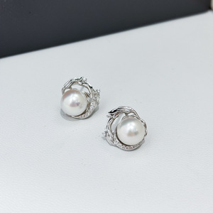 ถาดเปล่าสำหรับทำเครื่องประดับมุก DIY เงินแท้ S925 สำหรับใส่ลูกปัดกลมขนาด 7-8 มม. ต่างหูแฟชั่น 22276 - Product Image 4