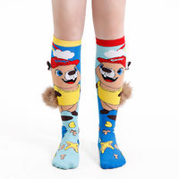 Chaussettes montantes 3D à motif ours pour bébés et jeunes enfants, haute élasticité, motif dessin animé, emballage individuel, pour le printemps et l'été