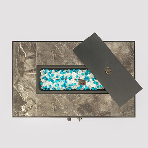 [Stock US] Table <span class=keywords><strong>de</strong></span> foyer extérieure en rotin 32 x 20 x 15 pouces avec plateau en carrelage, expédiée depuis l'entrepôt local US, MOQ : 1 ensemble - Product Image 2