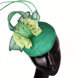 Luxury Bride Fashion Sinamay Fascinator <b>Hat</b>-Custom Brand Silk Screen Printed <b>Wedding</b> Favor - Product Image 5