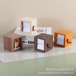 Wooden Flip Photo <b>Frame</b> Hand Cranked Square Photo Album For Home Decor - Product Image 3