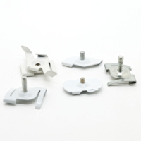 Clip de fixation en acier inoxydable pour câble métallique, profilé en T oblong, blanc, filetage mâle M6, pour gestion de câbles de plafond suspendu, accessoire de rail pour faux-plafond