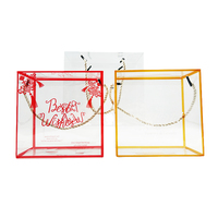 Boîtes transparentes avec poignées Boîte cadeau en PVC avec poignée Boîte cadeau en plastique PVC imprimé en feuille d'or recyclable