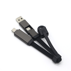 Keychain Usb Charging Portable Fast Charging Cable Keychain Multifunctional 4-in-1 Data USB Cable for Promotional USB Gadget
