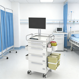 Hot Sale Modern Hospital <strong>Nursing</strong> Trolley ABS/Aluminum Alloy Medical <strong>Cart</strong> Adjustable Height Lightweight Drawers Silent Wheels - Product Image 6