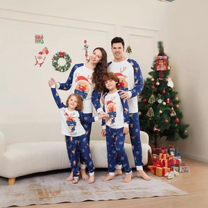 Nieuwe Christmas <span class=keywords><strong>Cartoon</strong></span> Homewear Set Ouder Kind 2 Stuk Sleepkleding Zachte Familie Bijpassende Xmas Nieuwjaar Feest Pyjama Set Groothandel - Product Image 3