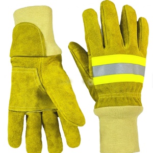 Gants de pompier noirs EN659 avec revêtement NOMEX en cuir de vachette et aramide, ignifuges et imperméables, pour combinaisons de pompier en opérations de sauvetage - Product Image 3