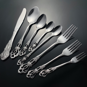 Retro Hoàng Gia Bạc Bạc <span class=keywords><strong>Flatware</strong></span> <span class=keywords><strong>Set</strong></span> Cho 4 Không Gỉ Không Gỉ Dforks Thìa Dao <span class=keywords><strong>20</strong></span> Miếng Retro Đồ Dùng Nhà Bếp - Product Image 4