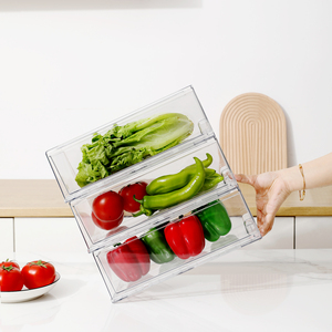 Chenyi Đa-Sử Dụng Tái Sử Dụng Tủ Lạnh Organizer Bin Trong Suốt Pet Stackable Thực Phẩm Độ Tươi Bảo Quản Nhựa Lưu Trữ Hộp - Product Image 2