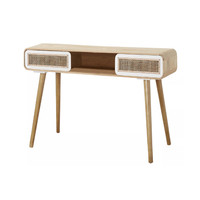 Table console en bois et verre argenté avec pieds en métal robustes, idéale pour salon moderne et hôtel, qualité garantie