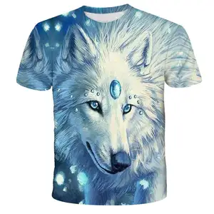 Liebhaber Wolf T-Shirt Herren T-Shirts für Männer Free Ship Top T-Shirt Kurzarm Camiseta 3D-Druck T-Shirt Branded Fashion Kostenloser Versand