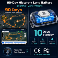 Traceur GPS 4G G63 Find My Cat avec lumière LED couleur, mini localisateur étanche pour animaux de compagnie, chien, chat, application gratuite, suivi de localisation et d'activité en temps réel