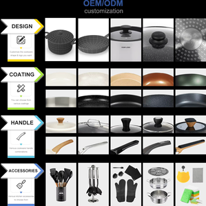 Juego de Utensilios de Cocina de Lujo de 21 Piezas Antiadherentes de Aluminio con Tapas de Vidrio para Suministro al por Mayor de Fábrica - Product Image 5