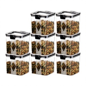 Best Selling Luxury Home <b>Storage</b> Handmade Transparent Plastic Square Foldable Metal Lid <b>Kitchen</b> <b>Storage</b> Bottles <b>Jars</b> <b>for</b> Candy - Product Image 2