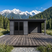 Caseta de Jardín Móvil Moderna de Madera WPC Serie D de EASYGREEN, Robusta, con Vidrio Resistente a Impactos, para Apartamentos, Pasillos y Dormitorios
