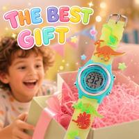 Montre numérique LED pour enfants, dessins animés, dinosaures, avions, pour la vie quotidienne
