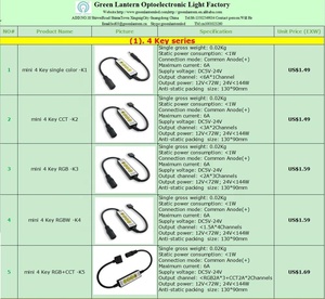 Vendita calda DC5V-24V 6A <span class=keywords><strong>Mini</strong></span> 4 chiave LED singolo colore CCT RGB RGBW <span class=keywords><strong>Controller</strong></span> per striscia LED - Product Image 2
