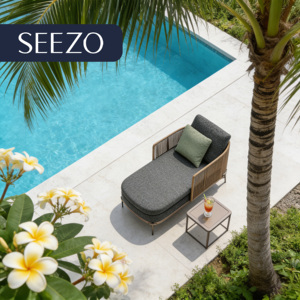 Lettino Prendisole Moderno di Lusso per Esterni con Telaio in Alluminio e Rattan, con Cuscini, Resistente, per Patio e Piscina, Ideale per Hotel, Ville e <span class=keywords><strong>Resort</strong></span> - Product Image 1