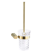 Ensemble d'accessoires de salle de bain de luxe moderne en or brossé, écologique, huit pièces - Porte-papier toilette carré en acier inoxydable, porte-serviettes