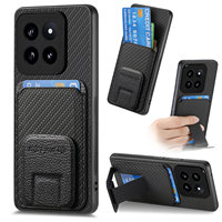 Étui en similicuir antichoc avec fente magnétique pour cartes et support invisible pour Redmi Note 15 Pro, Xiaomi 17 Pro Max, K90 – Protection intégrale simple