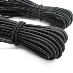 1/8 pollici 3 mm 5mm 8mm poliestere lattice nero nucleo interno elastico rotondo in gomma corda elastica corda elastica intrecciata