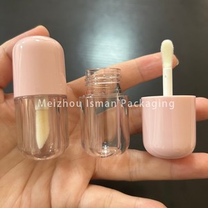 ISMAN Kids 4ml Tube de brillant à lèvres rose en forme de capsule, grand applicateur, flacon vide en plastique, vente en gros, logo personnalisé, marque privée, professionnel - Product Image 2