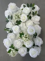 Mur de fleurs artificielles 5D en soie colorée fabriqué en usine pour la décoration de fête