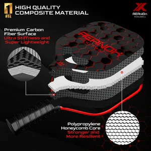 New Design Kevlar Silicone Grip Racket Reanox Pickleball Paddle Carbon Fiber