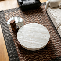 Italienischer Minimalistischer Wabi-Sabi Stil Hochwertiger Beweglicher Couchtisch aus Walnussholz für Wohnzimmermöbel