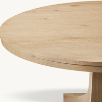 Table de salle à manger ronde en bois moderne Kumusi, résistante aux rayures et imperméable, pour la maison européenne
