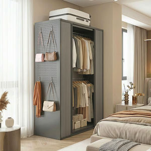 Armario de Gran Capacidad con Tablero de Clavijas, Armario de Acero Inodoro y Resistente a la Oxidación para Habitación - Product Image 1