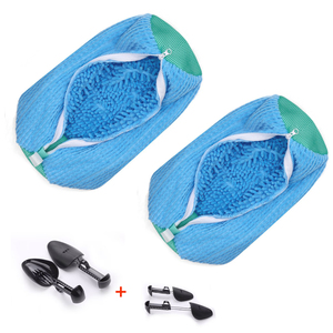 ถุงซักรองเท้าแบบซิปนำกลับมาใช้ใหม่ได้ 2 แพ็ค พร้อมที่ดันทรงรองเท้าสำหรับผู้หญิงและผู้ชาย 2 ชุด และลูกบอลดับกลิ่น 4 ชิ้น - Product Image 1