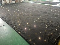 Nouvelle Offre 2026 : Rideau LED DMX512 bleu ciel étoilé doré pour mariage, toile de fond scénique, lumières de scène blanc chaud pour église