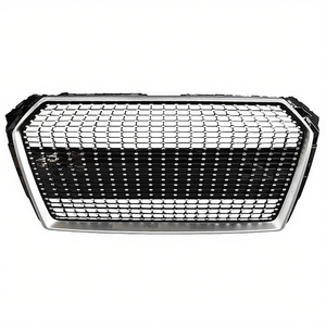 Car A4 S4 Pare-chocs avant Shining <span class=keywords><strong>Star</strong></span> Glossy Black <span class=keywords><strong>Grill</strong></span> RS4 Style Look Honeycomb Mesh Grille pour Audi A4 S4 B9 2017 2018 2019 - Product Image 3