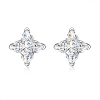 Anting Stud Perak Sterling Berlapis Emas/Platinum dengan Moissanite GRA 1.2Ct Bentuk Bunga Lily Cut VVs1 Desain Unik, Hadiah Ulang Tahun
