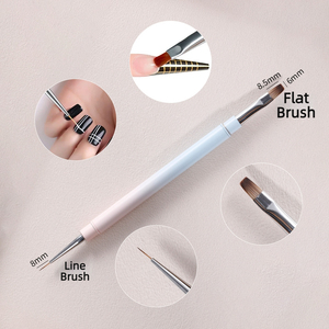 Kit de pinceaux à ongles double embout multifonction pour gel, stylo de peinture pour ongles, logo personnalisé, outil de manucure DIY pour salon, kit de pinceaux pour nail art - Product Image 6