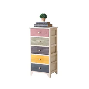 Chinese new design chest of drawers hotel bedside table solid wood living room storage cabinet with tiles desktop