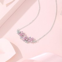 Collier Dan Jewelry en zircone cubique, argent sterling 925, motif floral rose pour femmes, cadeaux de mariage