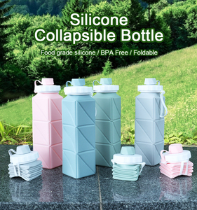 Botellas de Agua Plegables de Silicona de Grado Alimenticio, Personalizadas, Fáciles de Transportar, Botella de Agua Plegable de Silicona de 620 ml - Product Image 2