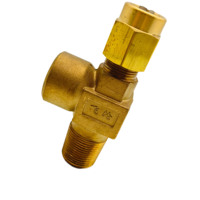 Vanne de bouteille d'oxygène de type aiguille QF-7B en laiton, connexion filetée, prix usine
