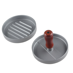 Mini <span class=keywords><strong>presse</strong></span> <span class=keywords><strong>à</strong></span> Hamburger avec poignée en bois, 3 fentes, en Aluminium, Hamburger - Product Image 6