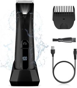 Máquina de Afeitar para Hombre, Mini Recortadora de Barba y Vello Corporal para Áreas Sensibles, 2 en 1, Eléctrica, Recargable, con Cuchilla de Cerámica, Kit de Afeitado - Product Image 1