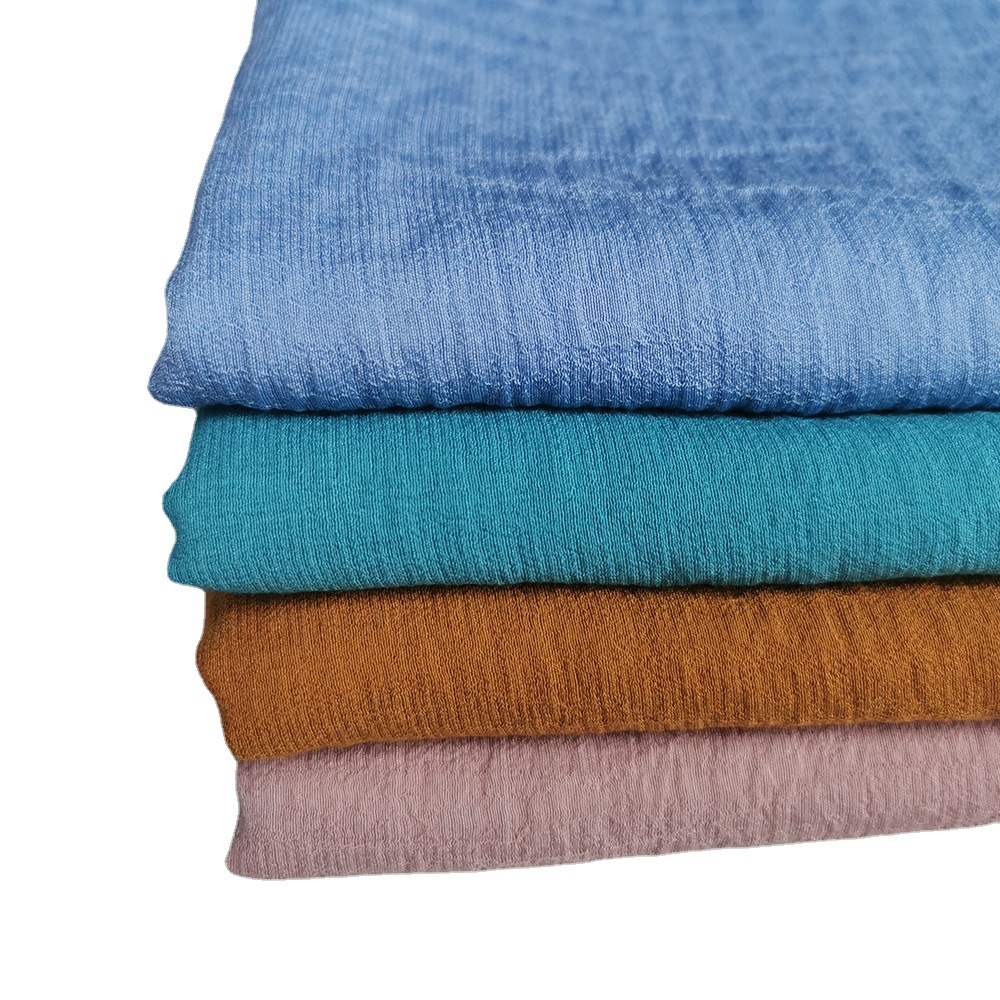 Fashion Rayon Crepe Nylon Fabric Spring and Summer Thin Pleated Fabric Dress Fashion Fabric